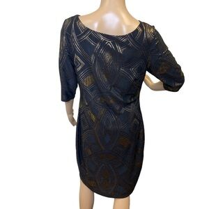 Chaya black and gold dress 8P scoop neck - NWT